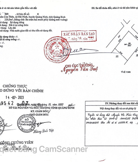 Tài sản thứ nhất: Quyền sử dụng đất và tài sản gắn liền với đất tại thửa đất số 909, tờ bản đồ số 8, địa chỉ: Thôn Cừa Thôn, xã Hải Ninh, huyện Quảng Ninh, tỉnh Quảng Bình (Nay là Thôn Cừa Thôn, xã Ninh Châu, tỉnh Quảng Trị)(Đấu giá lần 6)