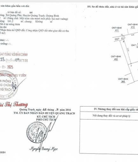 Quyền sử dụng đất, quyền sở hữu nhà ở và tài sản khác gắn liền với đất tại thửa đất số 493, tờ bản đồ số 64, diện tích 161,2m2 tại thôn Hải Đông, xã Quảng Phú, huyện Quảng Trạch, tỉnh Quảng Bình (nay là thôn Hải Đông, xã Phú Trạch, tỉnh Quảng Trị)